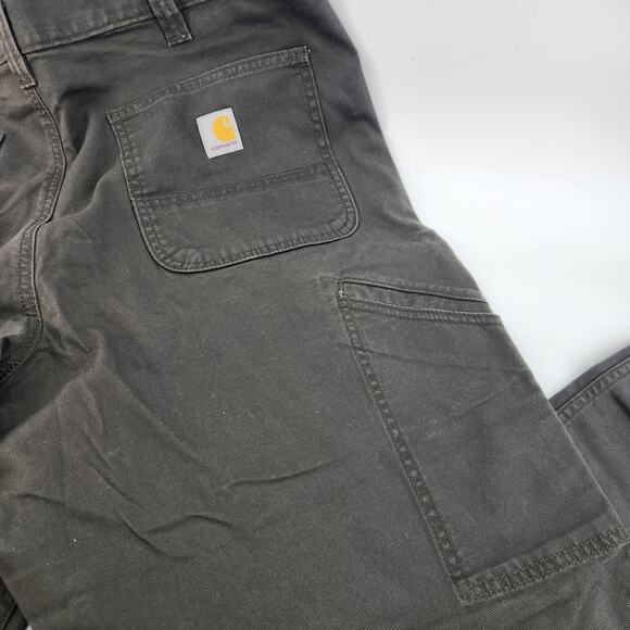 Carhartt Men's Size 38x32 Rugged Flex® Relaxed Fit Canvas Work Pant Gravel - Picture 2 of 7